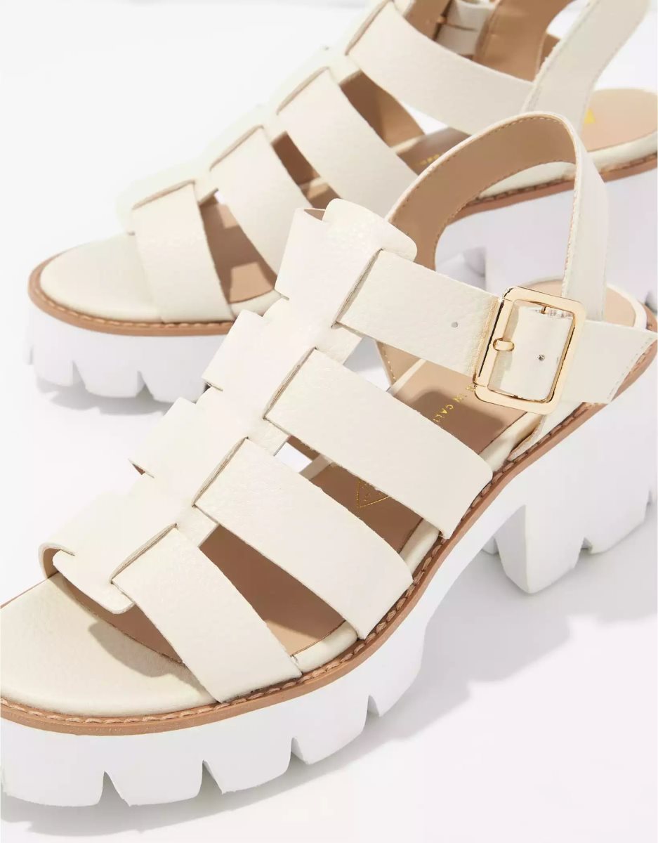 Compensées American Eagle BC Footwear Never Ends Sandal Blanche Femme | NVK-42741001